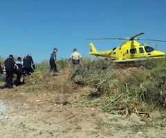 Trasladan en helicóptero a un cazador herido por un disparo en Zenzano